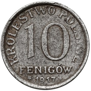 Kingdom of Poland, 10 pfennigs, 1917 – INSCRIPTION CLOSE – narrow 1