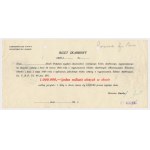 Treasury Bond, Series W. I, 1 MILLION zlotys 194... - RARE