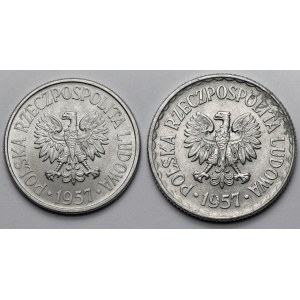 50 groszy a 1 złoty z roku 1957 – sada (2 ks)