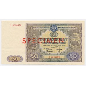SPECIMEN 50 złotych 1946 - S 0000000 - wzór AKCEPTACYJNY