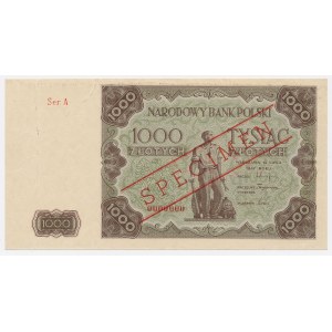 SPECIMEN 1.000 złotych 1947 - Ser.A 0000000