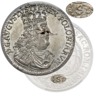 August III Sas, 1/2 szóstaka (Trojak) Lipsk 1753 - 1/2 Sz - PIĘKNY