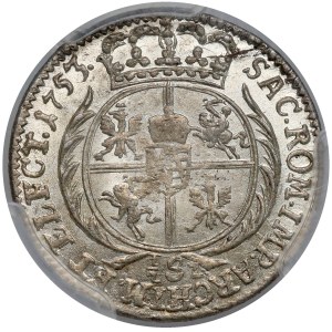 August III Sas, 1/2 szóstaka (Trojak) Lipsk 1753 - 1/2 Sz - PIĘKNY