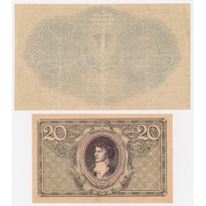100 mkp február a 20 mkp máj 1919 – sada (2 ks)