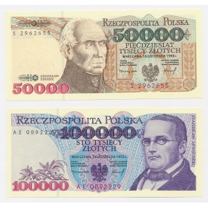 50,000 PLN and 100,000 PLN, 1993 - set (2 pieces)