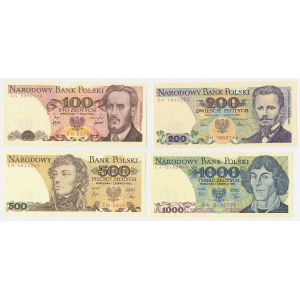 Set of 100–1,000 zł, 1976–1986 (4 pieces)