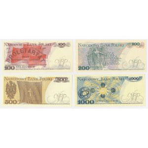 Set of 100–1,000 zł, 1976–1986 (4 pieces)