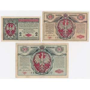 Generál 50 mkp a Generál 2 a 10 mkp 1916 – sada (3 ks)