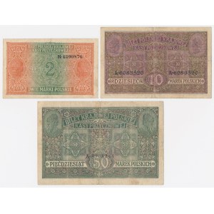 Generál 50 mkp a Generál 2 a 10 mkp 1916 – sada (3 ks)