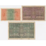 General 50 mkp and General 2 and 10 mkp 1916 - set (3 pcs)