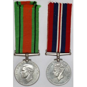 Wlk. Brytania, The Defence Medal i War Medal - zestaw (2szt)