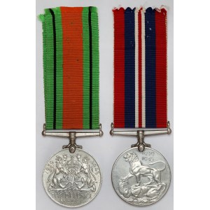 Wlk. Brytania, The Defence Medal i War Medal - zestaw (2szt)