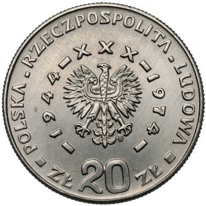 Próba NIKIEL 20 złotych 1974 Hutnik, Rolnik....