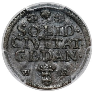 August III of Saxony, Gdańsk Szeląg, 1754 WR—with initials