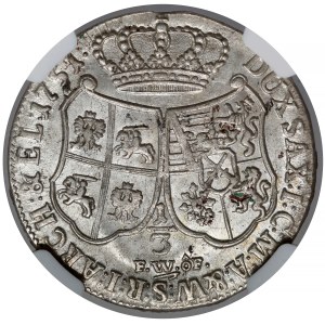 August III Sas, 1/3 talara 1751 FWóF, Drezno