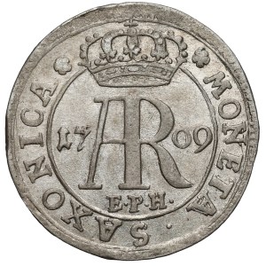 Augusto II il Forte, 1/12 di tallero del 1709 EPH, Lipsia - monogramma