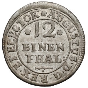Augusto II il Forte, 1/12 di tallero del 1709 EPH, Lipsia - monogramma