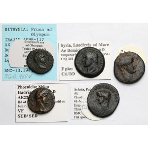 Roman Empire, Provinces, Bronze Coins (1st–2nd Centuries CE) - Highlights - Set (5 pieces)