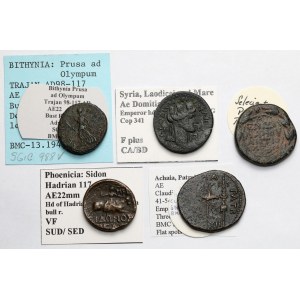 Roman Empire, Provinces, Bronze Coins (1st–2nd Centuries CE) - Highlights - Set (5 pieces)