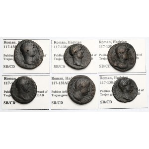Roman Empire, Hadrian (117–138 CE) Asses – Set (6 pcs)