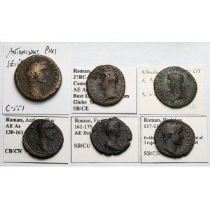 Impero Romano, sesterzi e assi (I-II secolo d.C.) - set (6 pezzi)