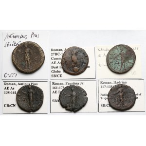 Impero Romano, sesterzi e assi (I-II secolo d.C.) - set (6 pezzi)