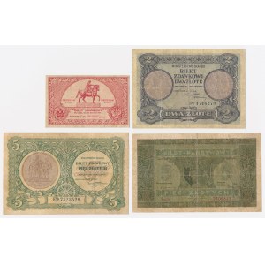 Single-use tickets: 50 gr, 2 and 5 zł, 1924–1926 — set (4 pieces)