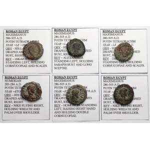 Impero Romano, tetradrachmi, Alessandria (III secolo d.C.) - set (6 pezzi)