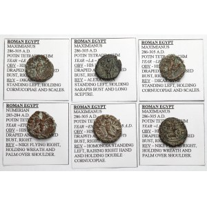 Impero Romano, tetradrachmi, Alessandria (III secolo d.C.) - set (6 pezzi)
