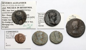 Cesarstwo Rzymskie, Brązy prowincjonalne (II-III w. n.e.) - zestaw (6szt)
