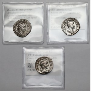 Römisches Reich, Gordian III. (238–244 n. Chr.), Antoninianus, Rom – Set (3 Stück)
