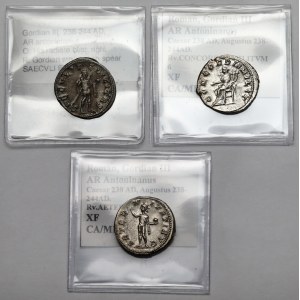 Römisches Reich, Gordian III. (238–244 n. Chr.), Antoninianus, Rom – Set (3 Stück)