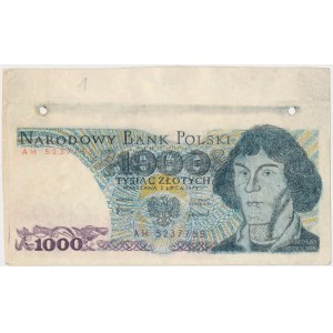 Counterfeit semi-finished product 1,000 zł 1975
