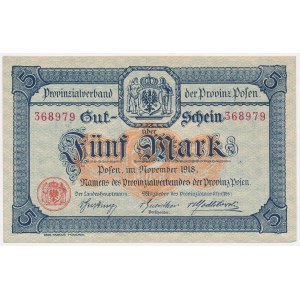 Poznań (Posen), 5 marks, 1918