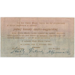 Lviv, 1 korona, 1914, Ser. W – lettered series – rare