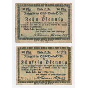 Biała Piska (Bialla Ostpr.), 10 i 50 fenigów 1920 (2szt)