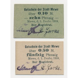 Anger (Mewe), 10 and 50 pfennigs, 1918 (2 pieces)