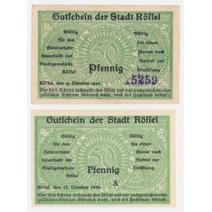 Rzeszel (Rossel), 50 pfennigs, 1920—two varieties (2 pieces)