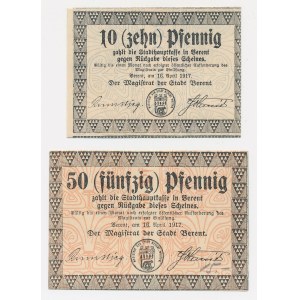 Kościerzyna (Berent), 10 i 50 fenigów 1917 (2szt)