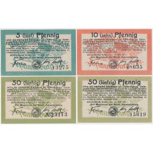 Pisz (Johannisburg), 5, 10 i 2x 50 fenigów 1917 (4szt)