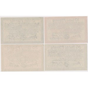 Pisz (Johannisburg), 5, 10 i 2x 50 fenigów 1917 (4szt)