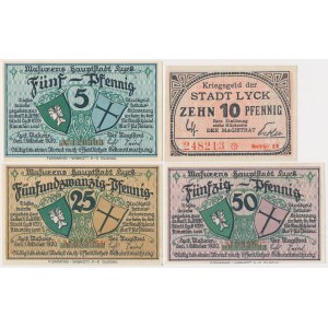 Ełk (Lyck), 5, 10, 25, and 50 fenigs, 1920 (4 pieces)
