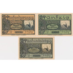 Orzysz (Arys), 25, 50 i 75 fenigów 1921 (3szt)