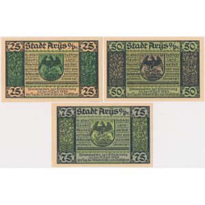 Orzysz (Arys), 25, 50 i 75 fenigów 1921 (3szt)