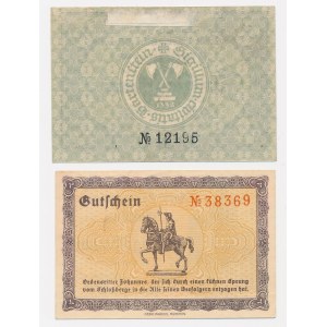 Bartoszyce (Bartenstein), 50 fenig 1919-1921 (2 pezzi)
