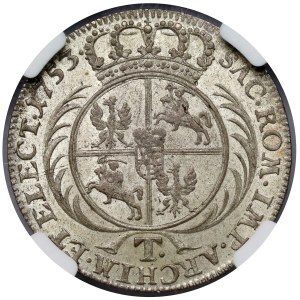 August III of Saxony, Leipzig Triumph, 1753—narrow bust—beautiful
