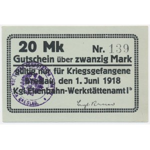 Breslau (Wrocław), Eisenbahnlager, 20 Mark, 1918