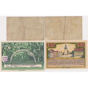 Pisz (Johannisburg), Rzeszel (Rossel), and Wystruć (Insterburg) — a set of emergency currency notes (4 pieces)