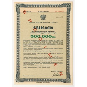 60% Wewnętrzna Pożyczka Państwowa, SPECIMEN Obligacji 500.000 zł 1989
