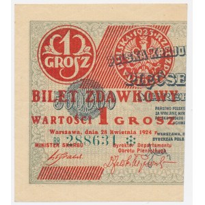 1 grosz, 1924 – left half – BB❉